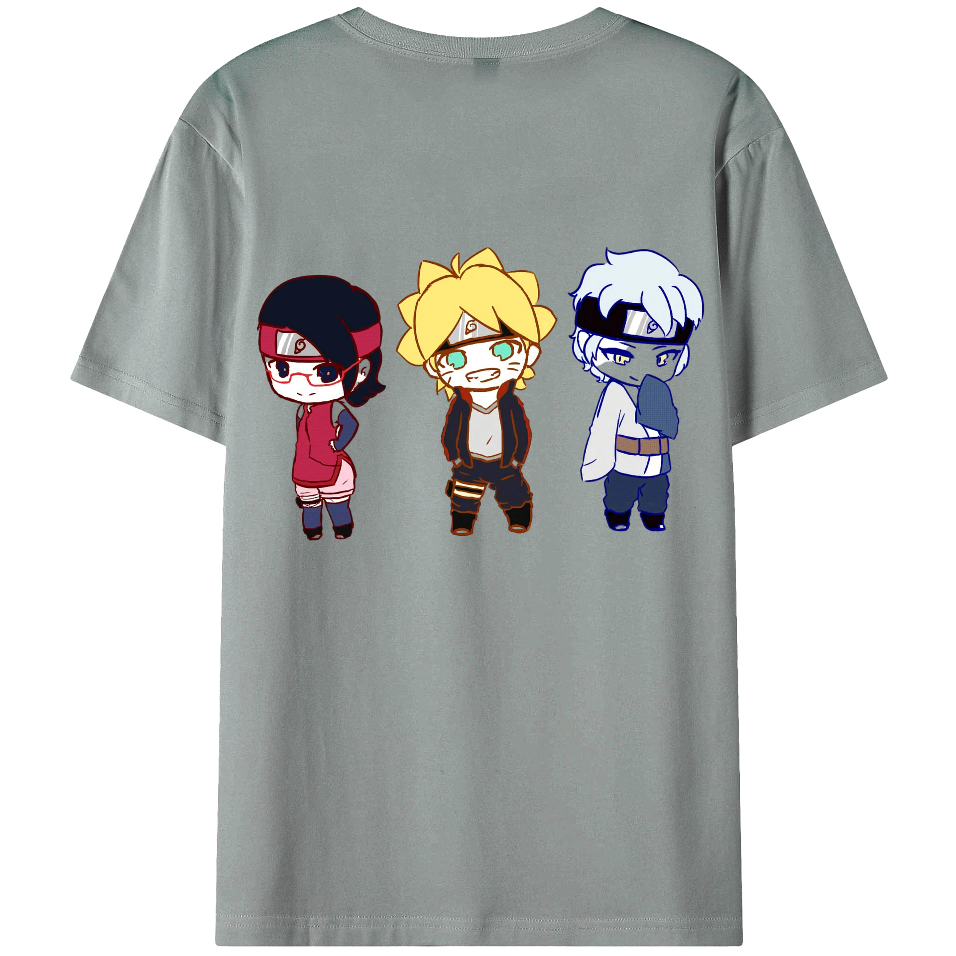 （画像用） NARUTO -ナルト- うずまき ボルト Uzumaki Boruto 綿100％ メンズ半袖Tシャツ（バックプリント） 通気性